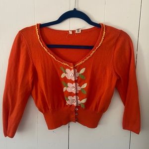 Anthropologie MOTH - Floral Cropped Cardigan